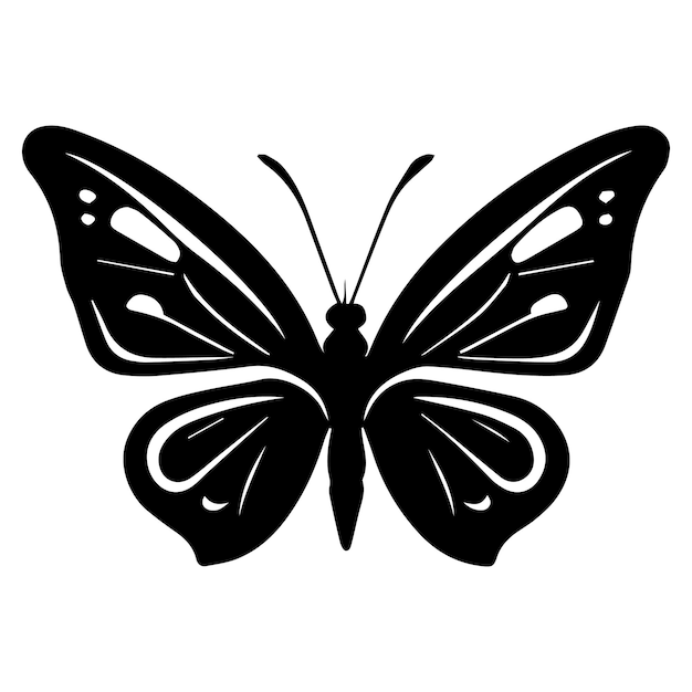 Vector a black and white butterfly with the words butterfly on it