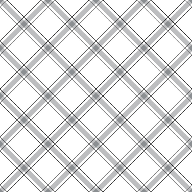 Black and White BW Cute Diagonal Tilt Line Stripe Striped Tartan Plaid Checkered Scott Gingham Cartoon Vector Seamless Pattern Print Background