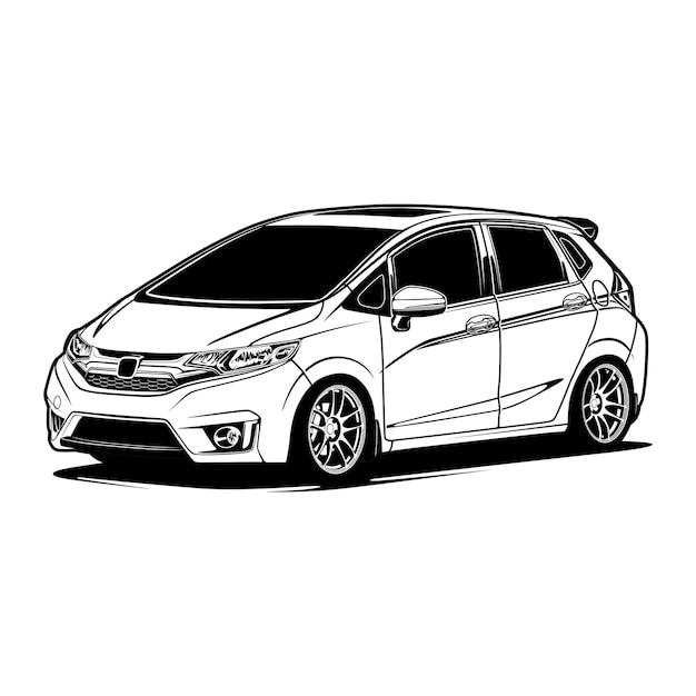 Black And White Car Illustration For Conceptual Design