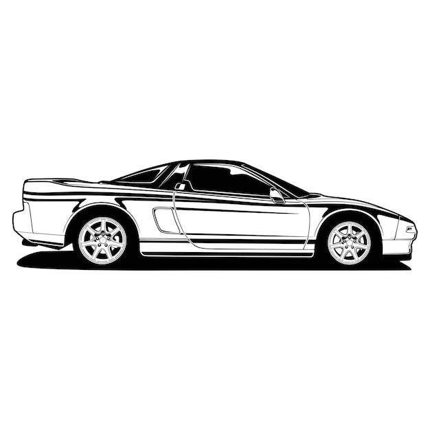 Black and white car vector illustration for conceptual design