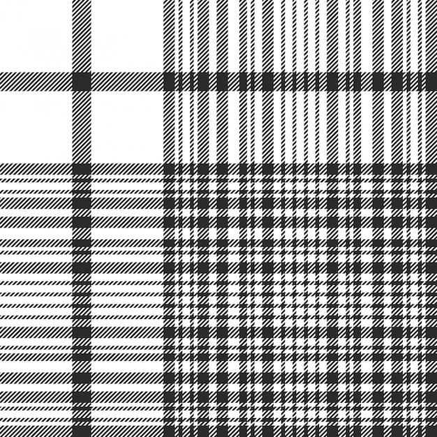 Black and white check plaid seamless fabric texture