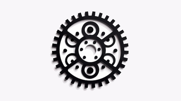 a black and white cog that has gears on it