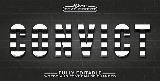 Black And White Convict Editable Text Effect Template