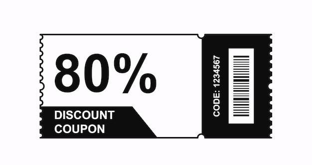 Black and white coupon or ticket