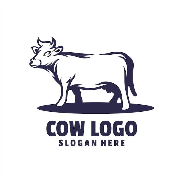 black and white cow logo