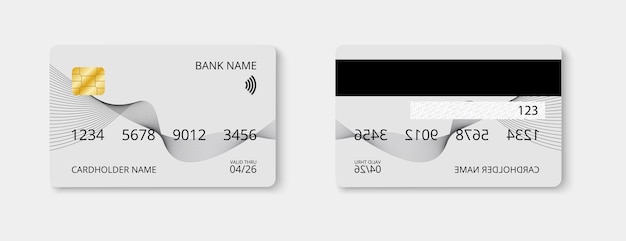 Black and white credit card vector mockup design Vector EPS 10