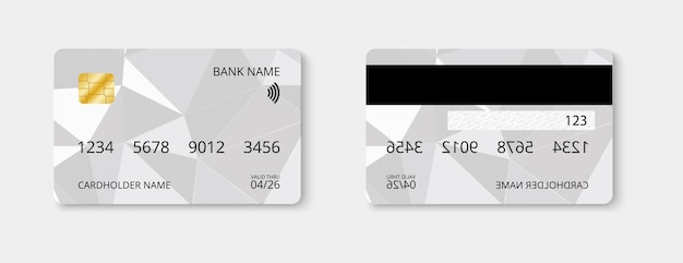 Black and white credit card vector mockup design Vector EPS 10