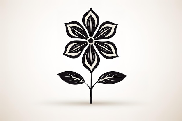 Black and white decorative vector flower n white background