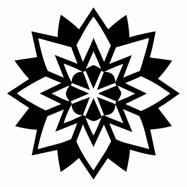 a black and white design of a star design on a white background