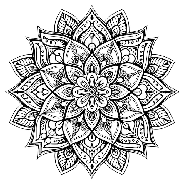 Vector a black and white design that says quot mandalas quot on it