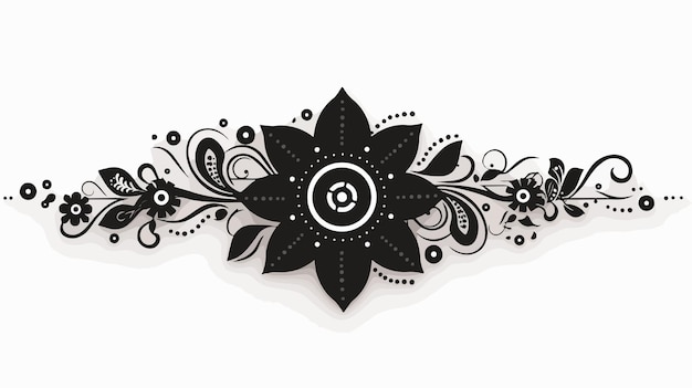 Vector a black and white design with a black and white circle with a white background