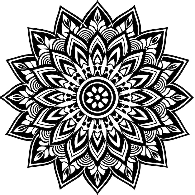 Vector a black and white design with a design that says  mandalas