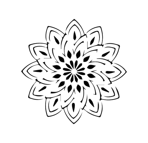 a black and white design with a flower design on it