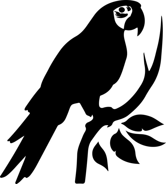 a black and white drawing of a bird with a tree branch in the background