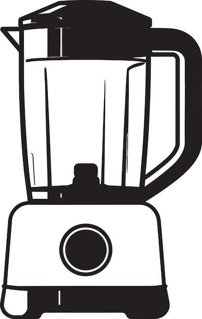 Vector a black and white drawing of a blender with a black handle