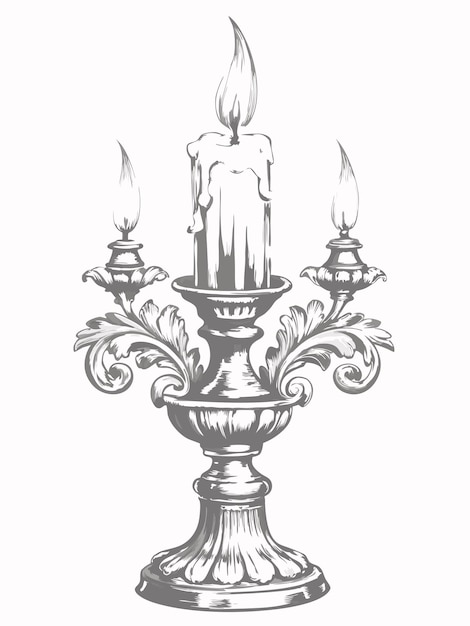 Vector a black and white drawing of a candle that says  the top