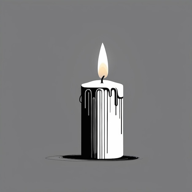 Vector a black and white drawing of a candle