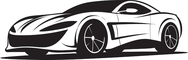 Vector a black and white drawing of a car with a black and white body