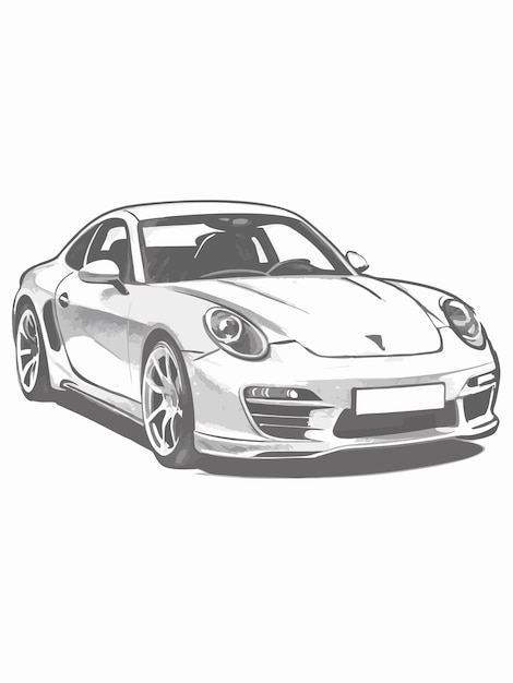 Vector a black and white drawing of a car with the license plate number 60