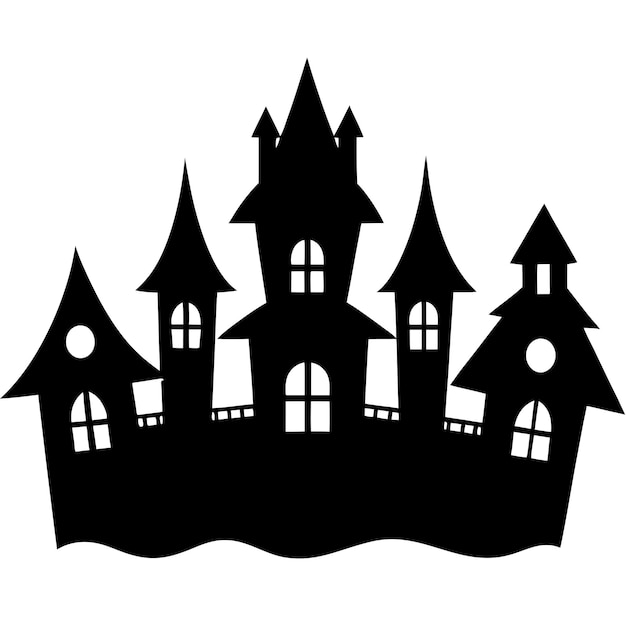 Vector a black and white drawing of a castle with a castle on the top