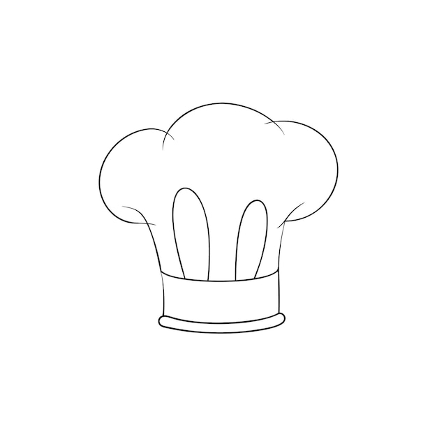 Vector a black and white drawing of a chef hat