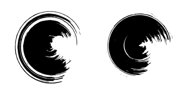 a black and white drawing of a circle with a black circle in the middle