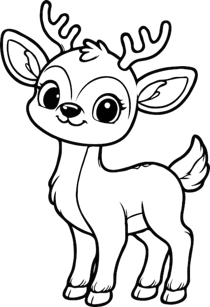 Vector a black and white drawing of a deer with a long tail