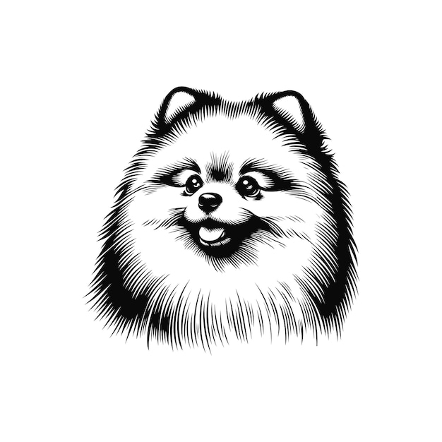 a black and white drawing of a dog with a big nose