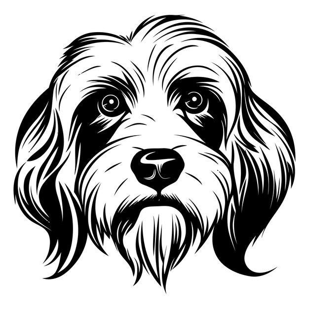 a black and white drawing of a dog with a long nose