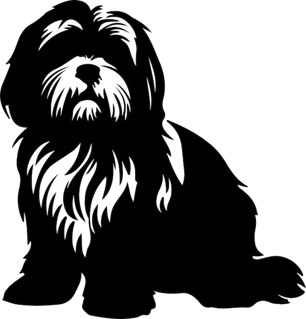 a black and white drawing of a dog with a white face