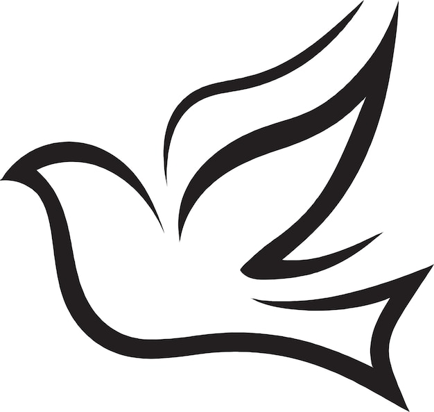 A black and white drawing of a dove with the word peace on it.