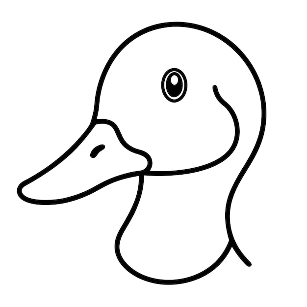 Vector a black and white drawing of a duck with an eye that is drawn on it