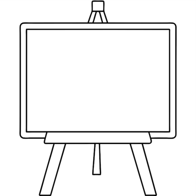 a black and white drawing of a flat screen tv