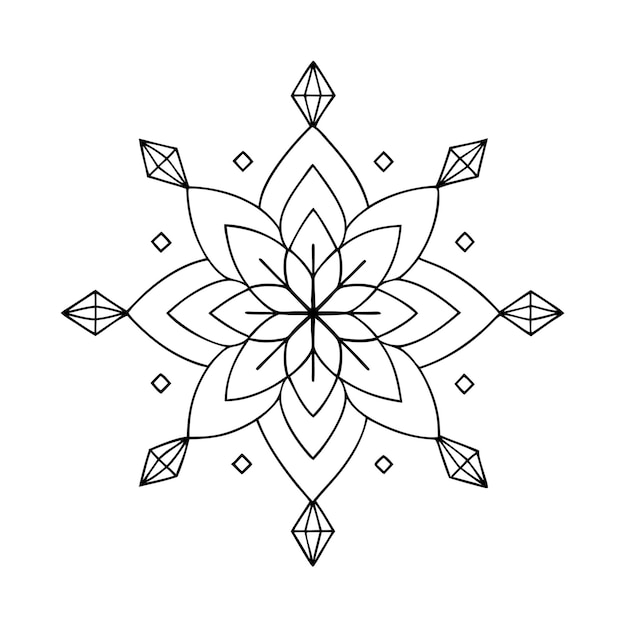 Vector a black and white drawing of a flower that has a flower design on it