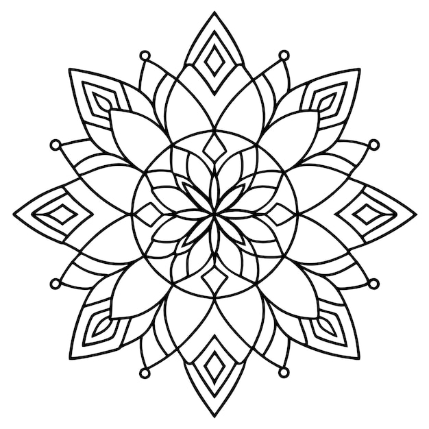 Vector a black and white drawing of a flower with a design that says quot mandalas quot