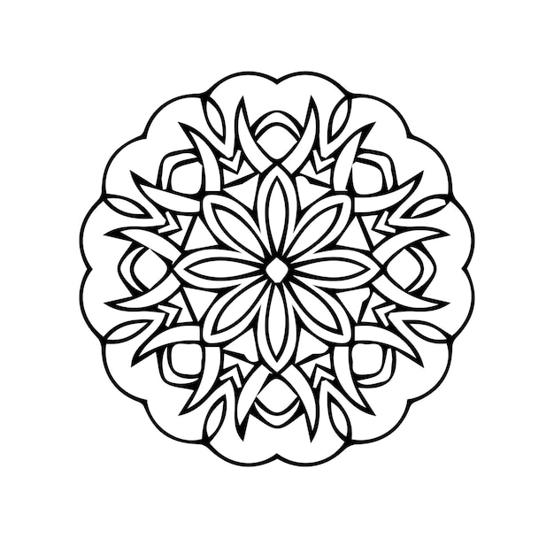 a black and white drawing of a flower with a design that says  mandalas