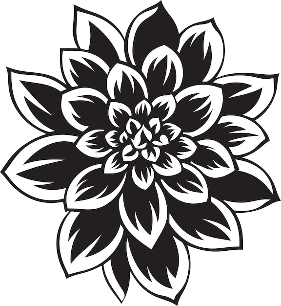 Vector a black and white drawing of a flower with a white background