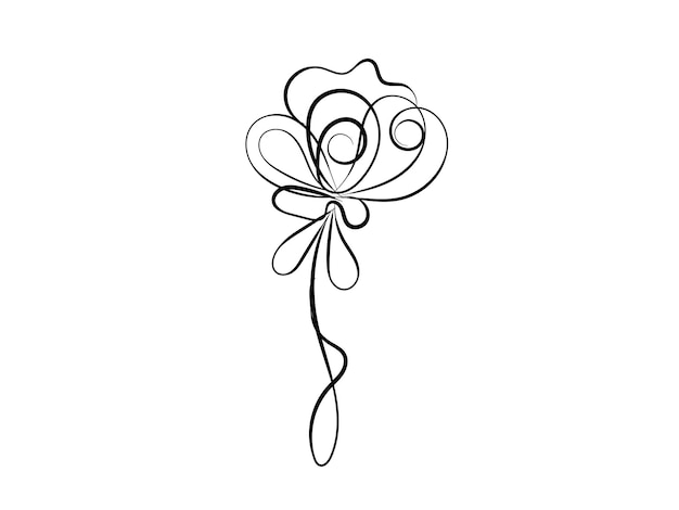 a black and white drawing of a flower with the word b on it