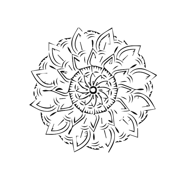 a black and white drawing of a flower with the word  mandalas  on it