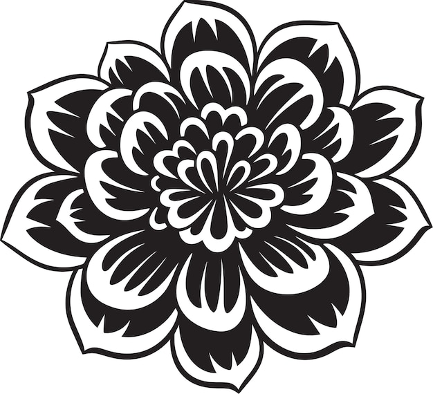 Vector a black and white drawing of a flower with the words quot flower quot on it