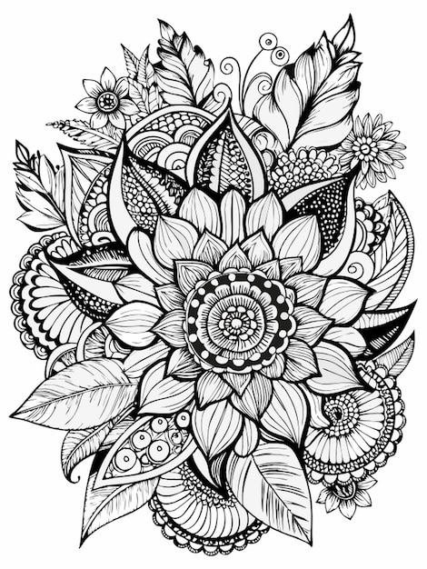 Vector a black and white drawing of a flower with the words quot flowers quot on it