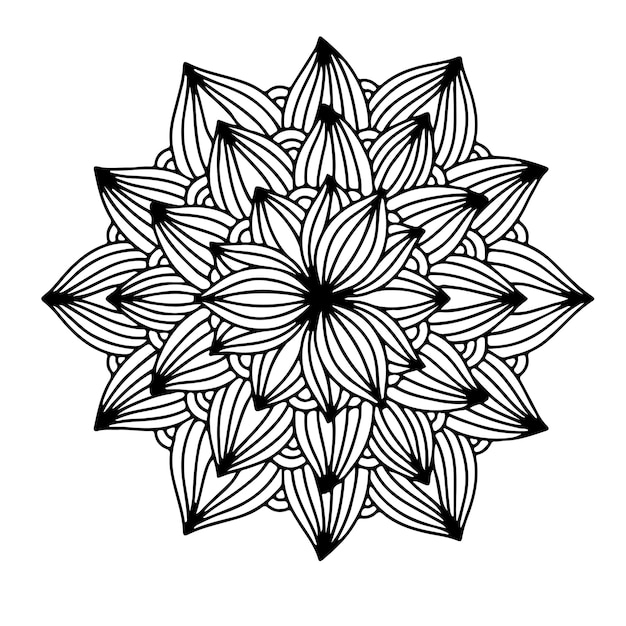 a black and white drawing of a flower with the words quot mandalas quot on it