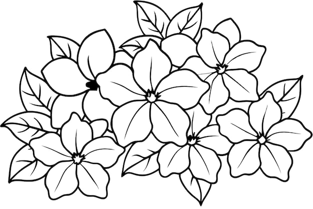 Vector a black and white drawing of flowers with a white background