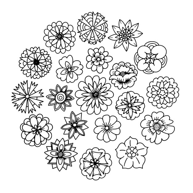 Vector a black and white drawing of flowers and the words quot flowers quot