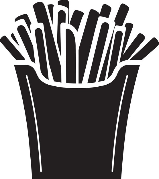 Vector a black and white drawing of a french fries