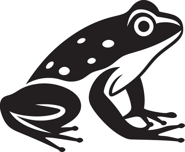 Vector a black and white drawing of a frog with a black background