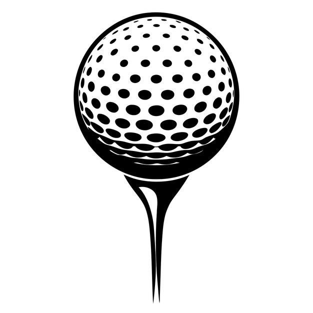 Vector a black and white drawing of a golf ball with dots on it