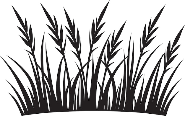 Vector a black and white drawing of grass with the title  wild