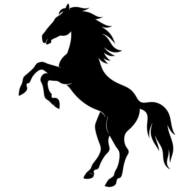 Vector a black and white drawing of a horse with a horse on it