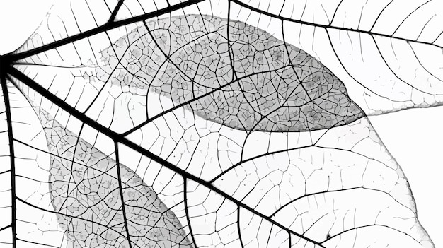 a black and white drawing of a leaf with a pattern of leaves